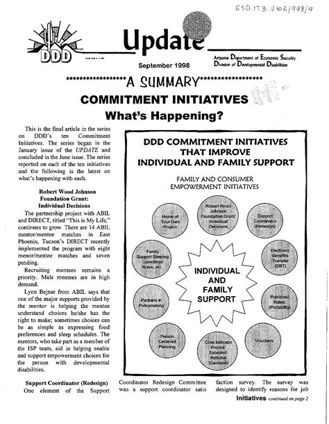 Update from the Arizona Department of Economic Security, Division of ...