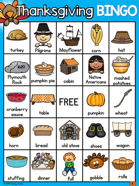 Free Printable Thanksgiving Bingo Cards