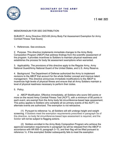 540 ACFT Score 2025 - No Height and Weight | Army Directive 2023-08 ...