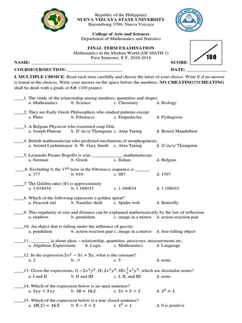 Image result for General Math External Exam Matrices