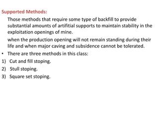 Image result for Stull Stoping Mining Method
