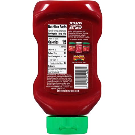 Sriracha Nutrition Label