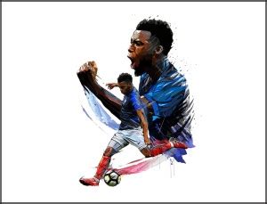 Impression Wall Football Player Sticker Medium Self Adhesive Sticker ...