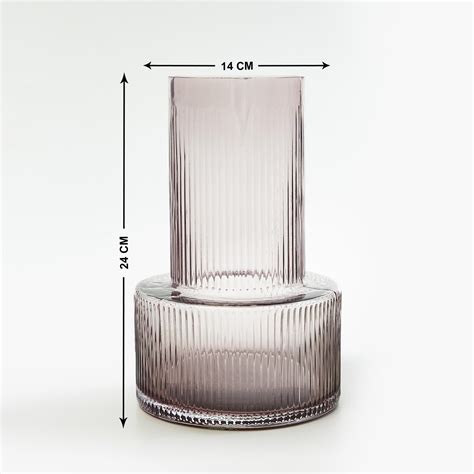 Buy Brian Glass Ribbed Vase from Home Centre at just INR 1499.0