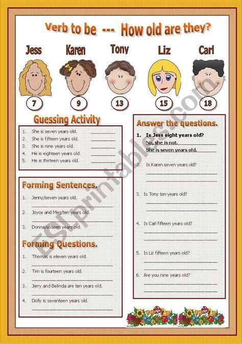 To Be Worksheet 的图像结果