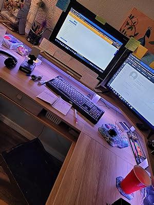 FEZIBO L Shaped Standing Desk with LED Strip & 2 India | Ubuy