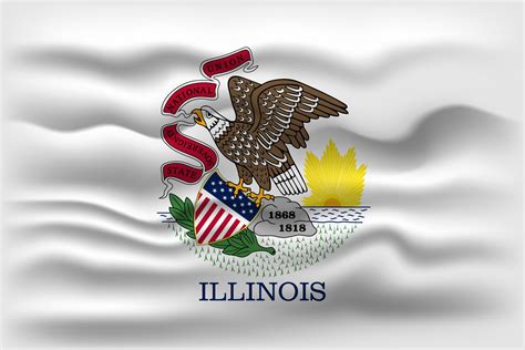 Waving flag of the Illinois state. Vector illustration. 17395939 Vector ...
