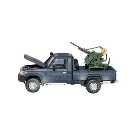 Hobby Fans 1:64 Toyota Land Cruiser LC79 Blue Pickup with Anti-Aircraf ...