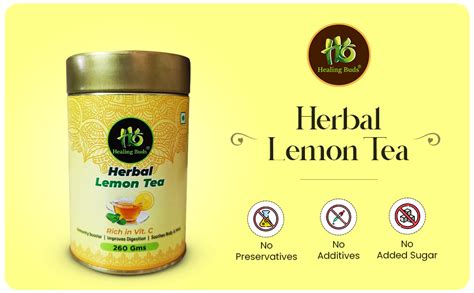 Healing Buds Lemon Tea Mix - 200g | Herbal Blend with Lemon, Ginger ...