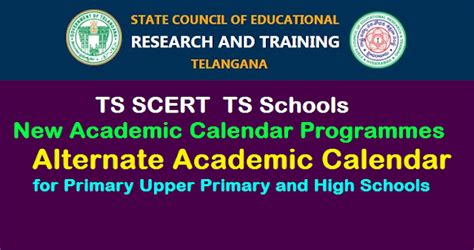 TS Schools New Academic Calendar Programmes TS SCERT Alternate Academic ...