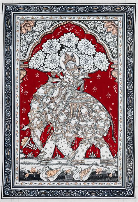 Buy Crimson Enchantment Sacred Flames of Majesty Pattachitra Paintings ...