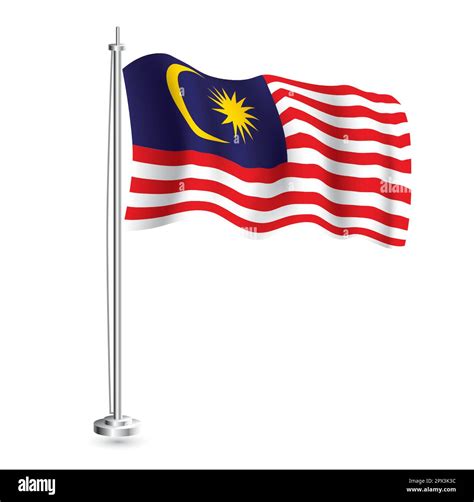 Malaysian Flag. Isolated Realistic Wave Flag of Malaysia Country on ...