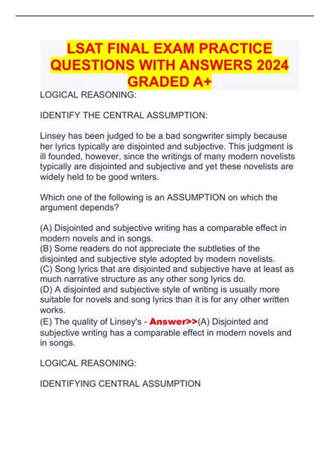 Image result for LSAT Exam Questions