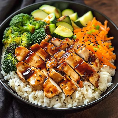 Teriyaki Grilled Chicken and Veggie Rice Bowls