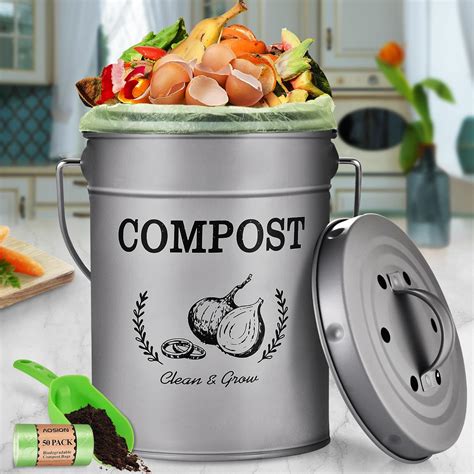 Amazon.com : AOSION Countertop Compost Bin Kitchen,Odor Resistant ...