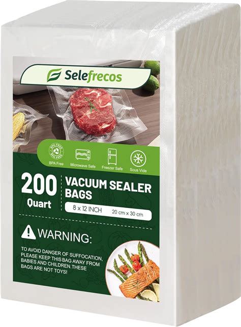 Amazon.com: Vacuum Sealer Bags, 200 Quart BPA Free 8x12 Inch Vacuum ...