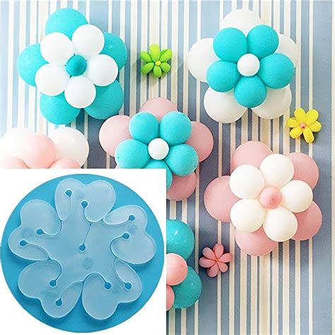 GRAND SHOP 12 Pcs Reusable Portable Flower Shape Balloon Clips Holder ...