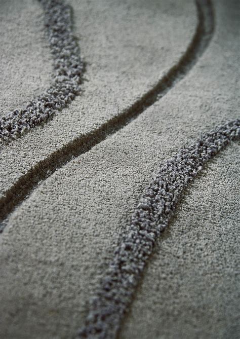 Contemporary Abstract High-Low Blanc Agra Grey Rug & Carpet