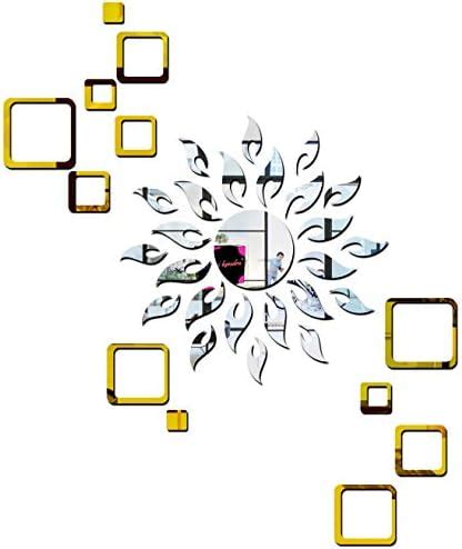 Bikri Kendra Sun 12 Flame Golden 3D Acrylic Mirror Wall Stickers ...