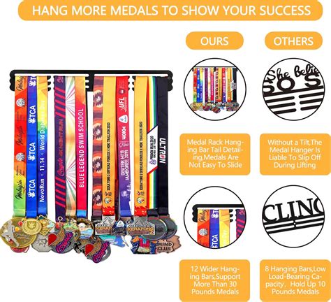 Buy Goutoports Medal Holder Display Hanger Rack Frame for Sport Race ...