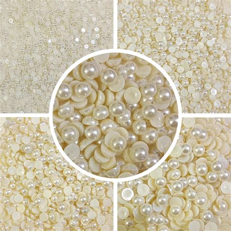Kwizy Half Cut Pearl Beads Moti Combo for Jewelry Making 1400 Pcs Round ...