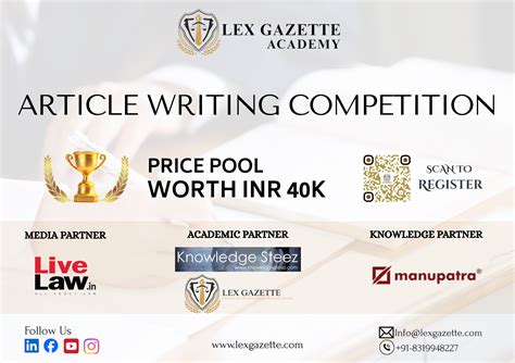 ARTICLE WRITING COMPETITION Organized by Lex Gazette Academy Price Pool ...