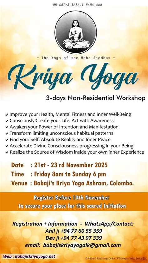 Kriya Yoga , Babaji's kriya yoga Ashram, 73/2, Alwis Place, Kotahena ...
