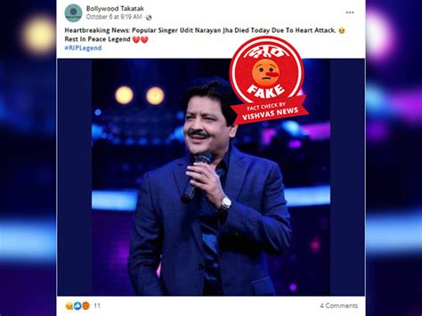 Fact Check: Famous Singer Udit Narayan Death Rumour Viral- Fact Check ...