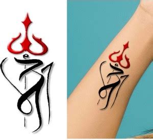 voorkoms Om With Trishul Tattoo, Temporary Tattoo Stickers For Male And ...