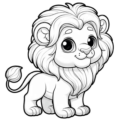 Lion Colouring Clipart
