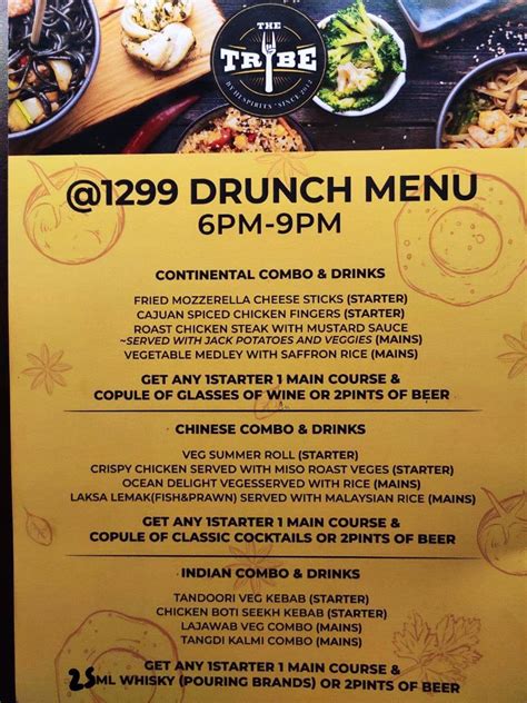 Menu at The Tribe by Hi Spirits, Siliguri
