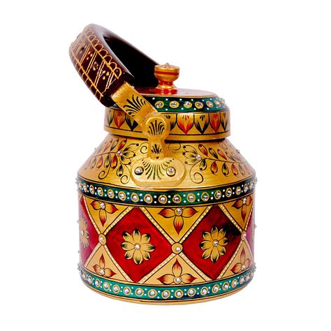 Aluminium Tea Kettle/Ketali for Chai/Milk Container(Designer Gold, 140 ...