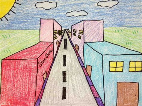 Art at Hosmer: One Point Perspective Cityscapes