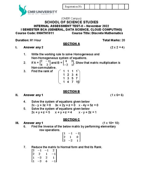 I BCA Discrete Mathematics Internal Assessment Test-2 22-25 - SCHOOL OF ...