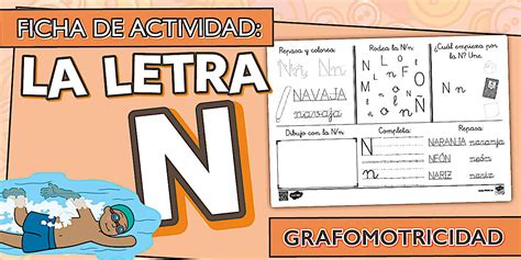 Ficha de actividad: La letra N - Grafomotricidad