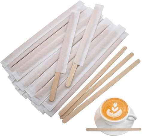 Wooden Coffee Stirrers, 200PCS Individually Wrapped Coffee Stir Sticks ...