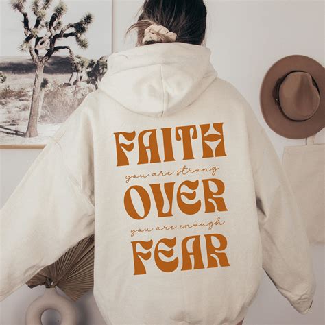 Faith Over Fear Hoodie Mental Health Hoodie I Am Enough Hoodie - Etsy