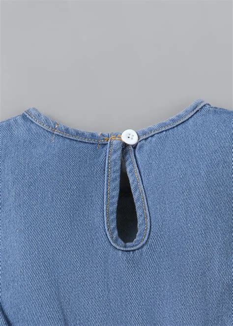 Shop Online Scalloped Hem Denim Shorts Set at ₹1259