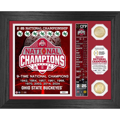 Highland Mint Ohio State Buckeyes Nine-Time Football National Champions ...