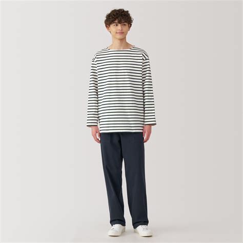 M's Washed heavyweight boat neck 9/10 sleeve T-shirt