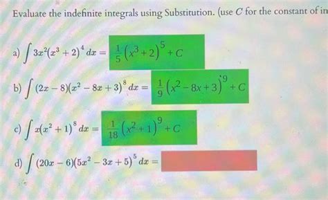 Evaluate Integrals Using Substitution 的图像结果