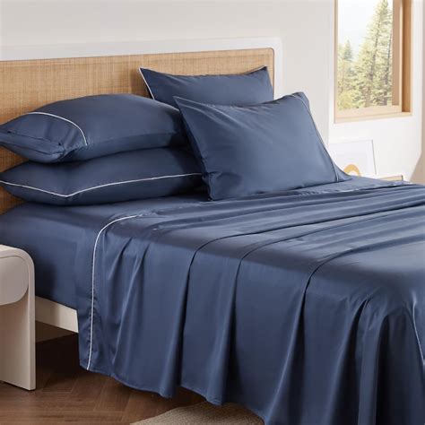 Amazon.com: Bedsure 100% Cotton Sheets Queen Size Bed Set - 300 Thread ...