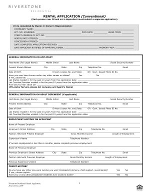 Fillable Online RENTAL APPLICATION (Conventional) - Paragon at Old Town ...