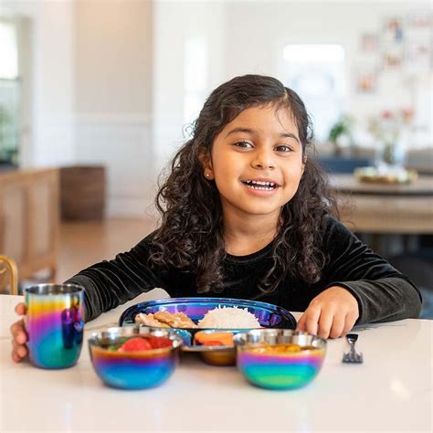 Electric Blue Steel Dinnerware Set – 5-Piece Family Toolkit – Wellthya ...