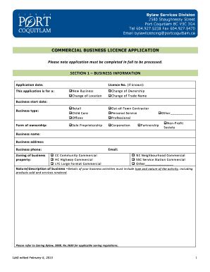 Coquitlam Business License Application Fillable Form - Fill and Sign ...
