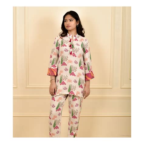 Tropical White Co-ord Set – Sudamini Bhagat