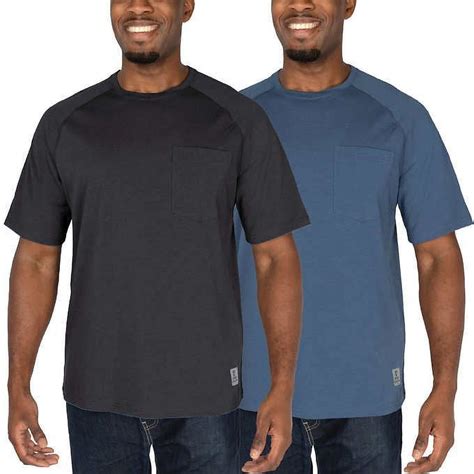Rugged Elements Mens Heavyweight Cotton Work Tee, Solid Print, 2-pack with Pocket - Walmart.com