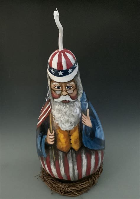 Hand Painted Uncle Sam Gourd Art - Etsy