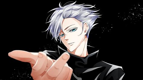 Satoru Gojo In Black Background HD Jujutsu Kaisen Wallpapers | HD ...