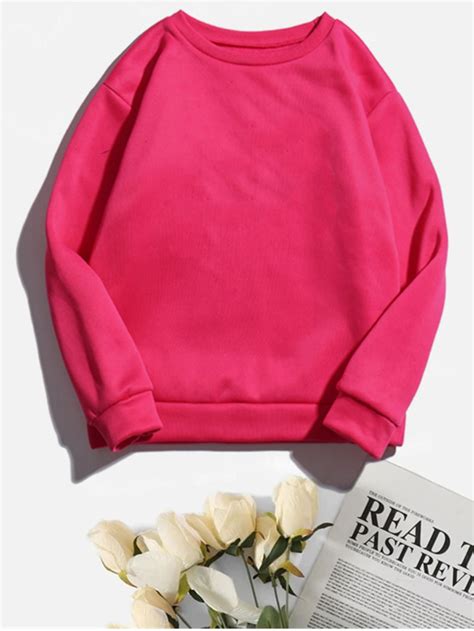 Solid Thermal Lined Sweatshirt | Hot pink sweatshirt, Cute outfits ...